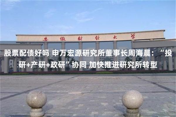 股票配债好吗 申万宏源研究所董事长周海晨：“投研+产研+政研”协同 加快推进研究所转型