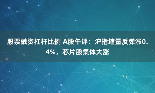 股票融资杠杆比例 A股午评：沪指缩量反弹涨0.4%，芯片股集体大涨